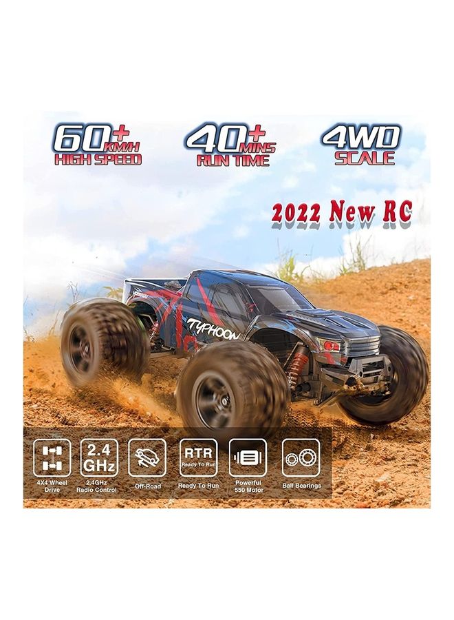 Hobbiway Typhoon 1:10 RC Cars, Hobby Grade 4WD 60+ KM/H Fast Speed Remote Control Truck, All Terrain Off Road Electric Buggy With 2000 mAh Modular Battery For Adults And Boys (Advanced Modding Support