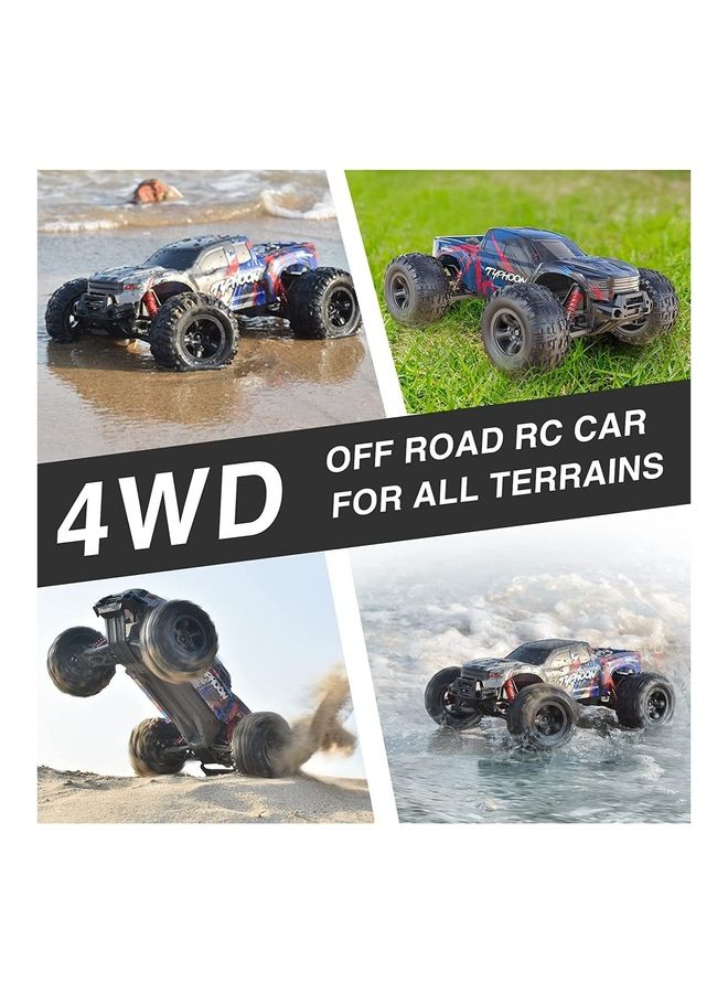 Hobbiway Typhoon 1:10 RC Cars, Hobby Grade 4WD 60+ KM/H Fast Speed Remote Control Truck, All Terrain Off Road Electric Buggy With 2000 mAh Modular Battery For Adults And Boys (Advanced Modding Support