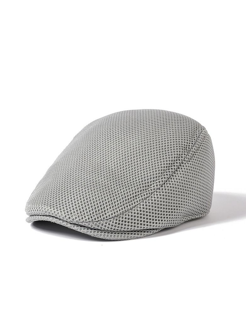 British Style Men's Solid Color Duck Tongue Frward Hat  Light Grey(56-58cm)