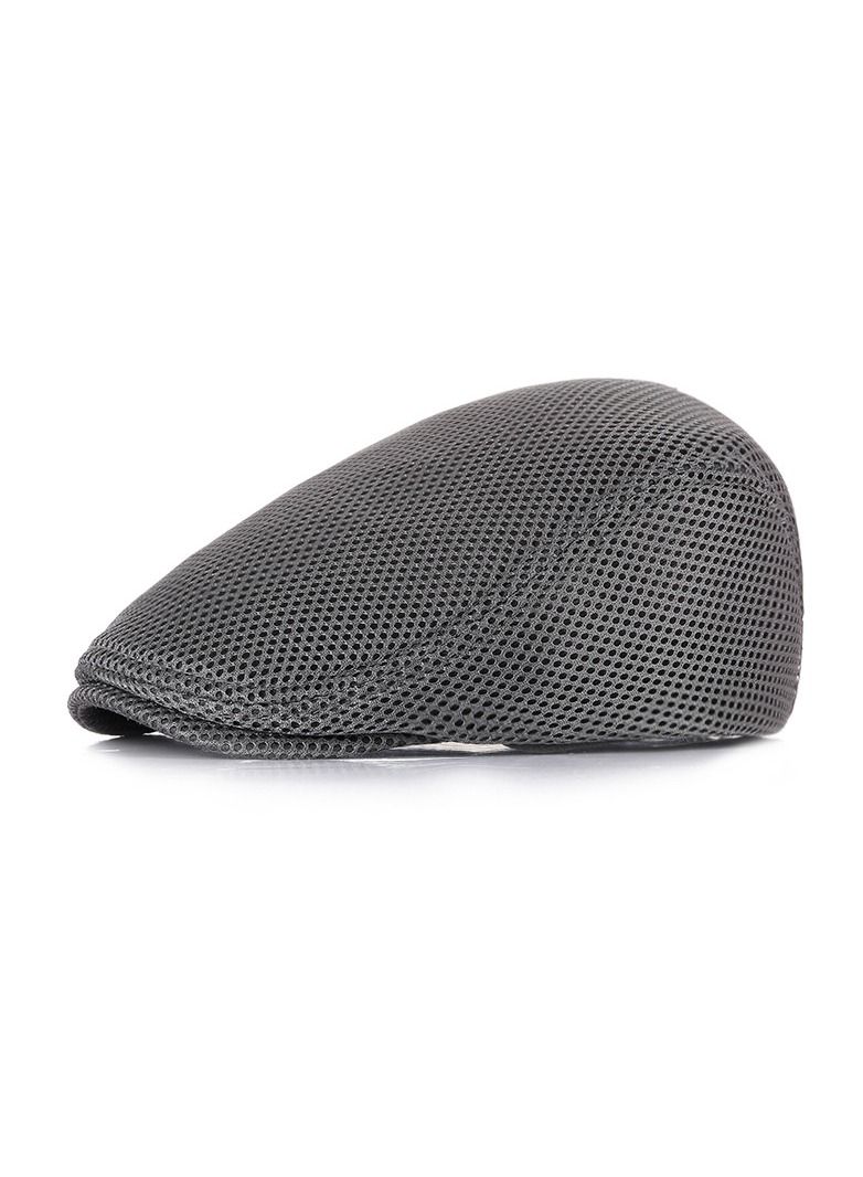 British Style Men's Solid Color Duck Tongue Frward Hat Dark Grey(56-58cm)