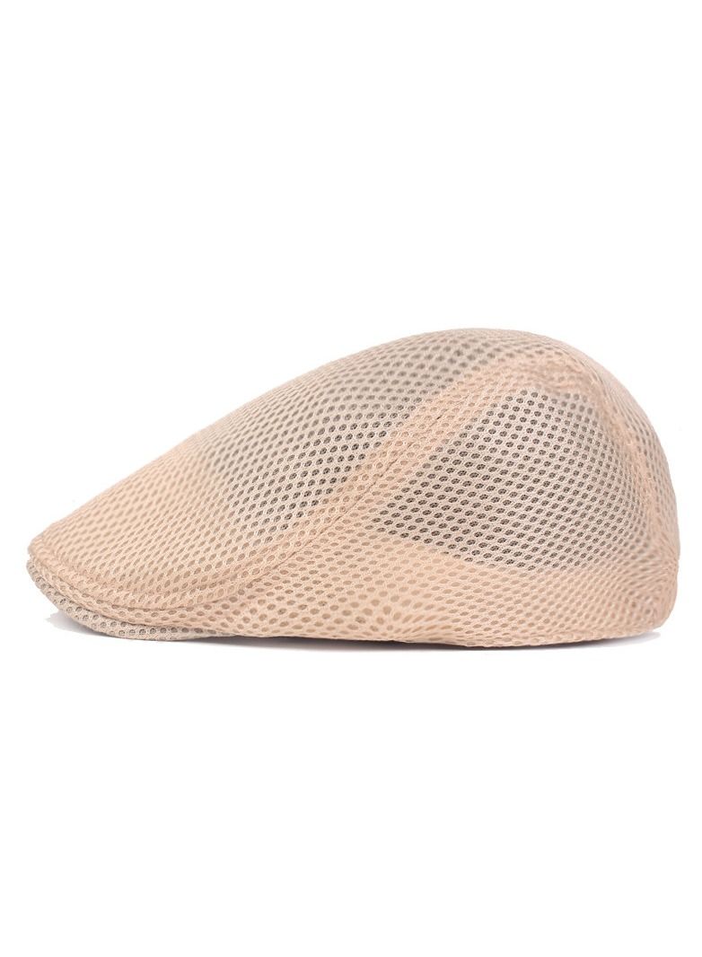 British Style Men's Solid Color Duck Tongue Frward Hat Beige(56-58cm)