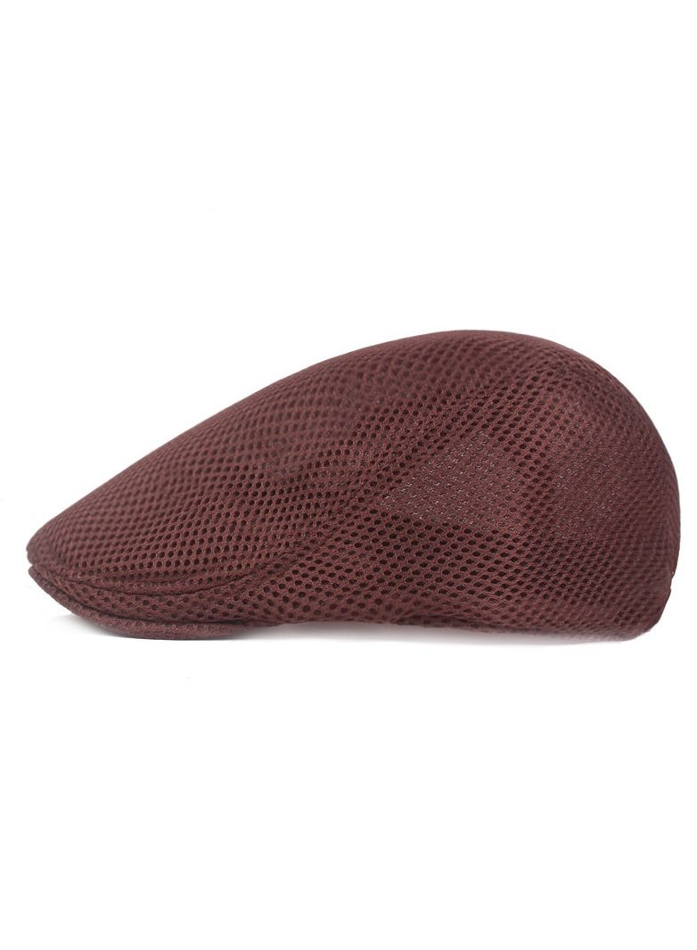 British Style Men's Solid Color Duck Tongue Frward Hat Brown(56-58cm)