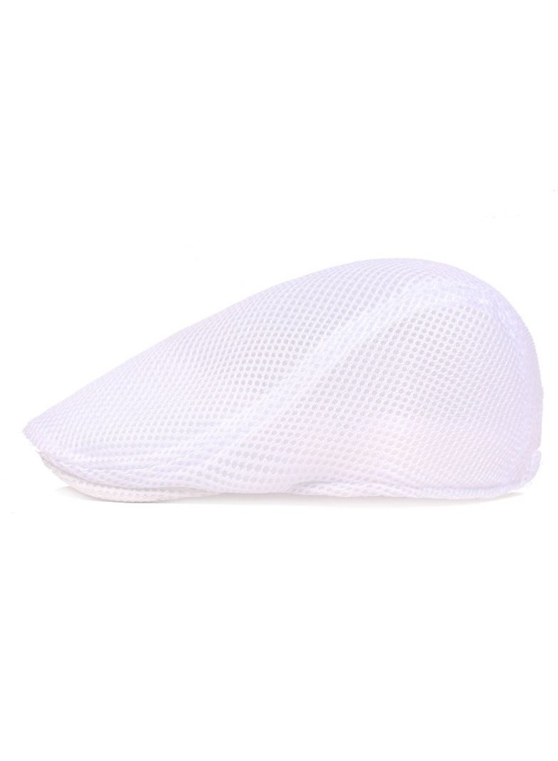 British Style Men's Solid Color Duck Tongue Frward Hat White(56-58cm)
