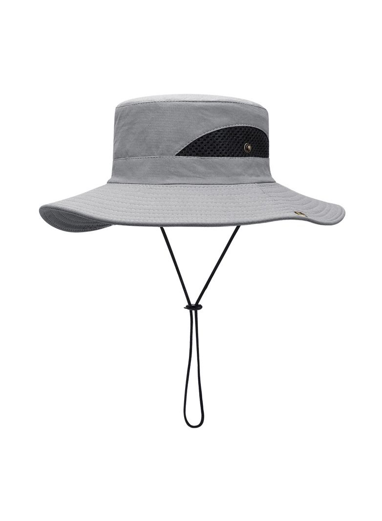 Men Summer Outdoor Casual Sunscreen Hat light grey