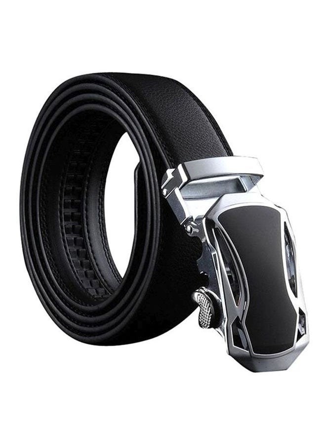 Leather Belt Black/Silver