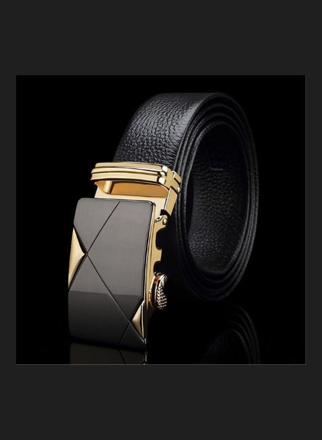 Auto-buckle Leather Belt Black