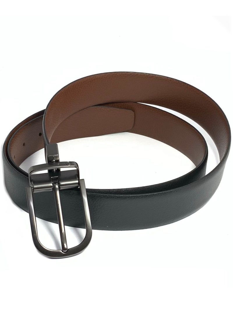 Classic Milano Genuine Leather Men’s Spanish Reversible Belt Men, Leather Belt Fashion Belt Ratchet Dress Belt with Reversible Pin Buckle for Men