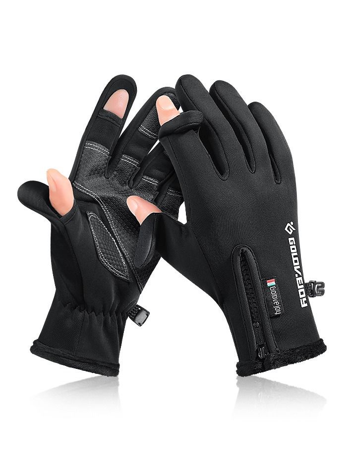 Suitable For Cycling In Winter Warm And Plush Gloves