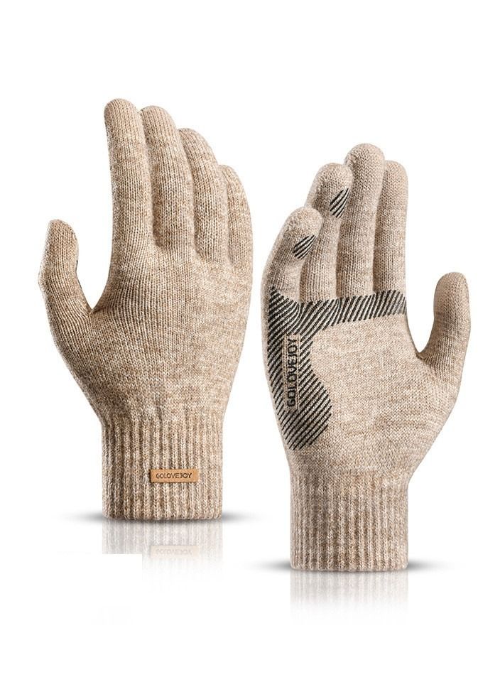 Men's Warm Windproof Plush Anti-skid Casual Business Gloves