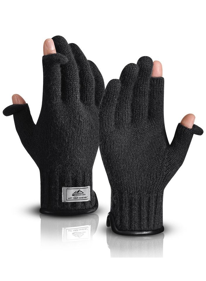 Men's Warm Windproof Plush Anti-skid Casual Business Gloves