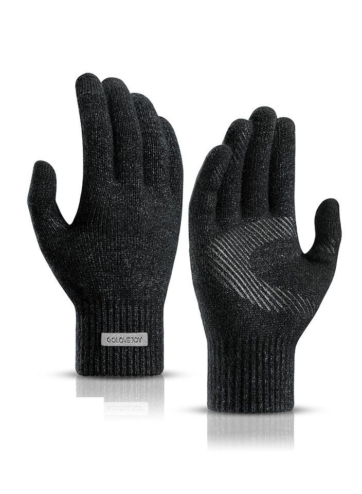 Men's Warm Windproof Plush Anti-skid Casual Business Gloves