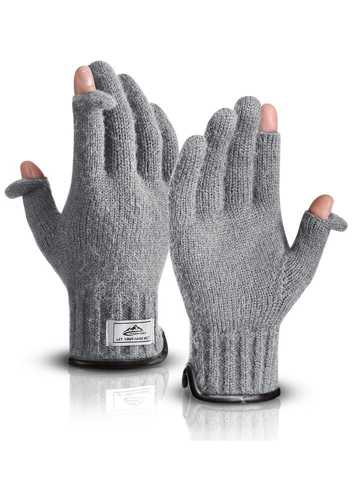 Men's Warm Windproof Plush Anti-skid Casual Business Gloves