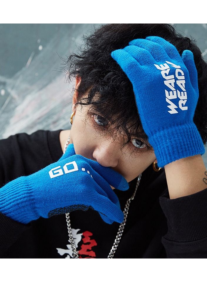Men's Autumn And Winter Outdoor Plush Warm And Anti-skid Gloves
