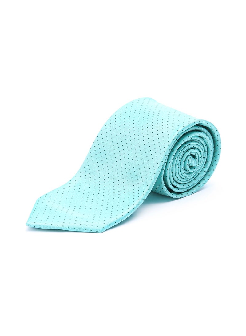 Polka Dot Printed Neck Tie Turquoise