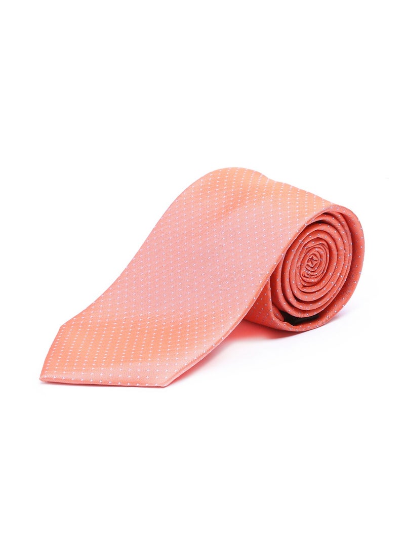 Polka Dot Printed Neck Tie Orange