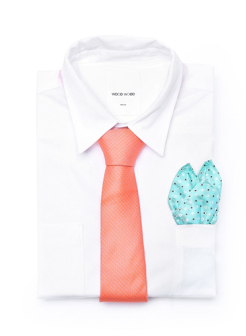 Polka Dot Printed Neck Tie Orange