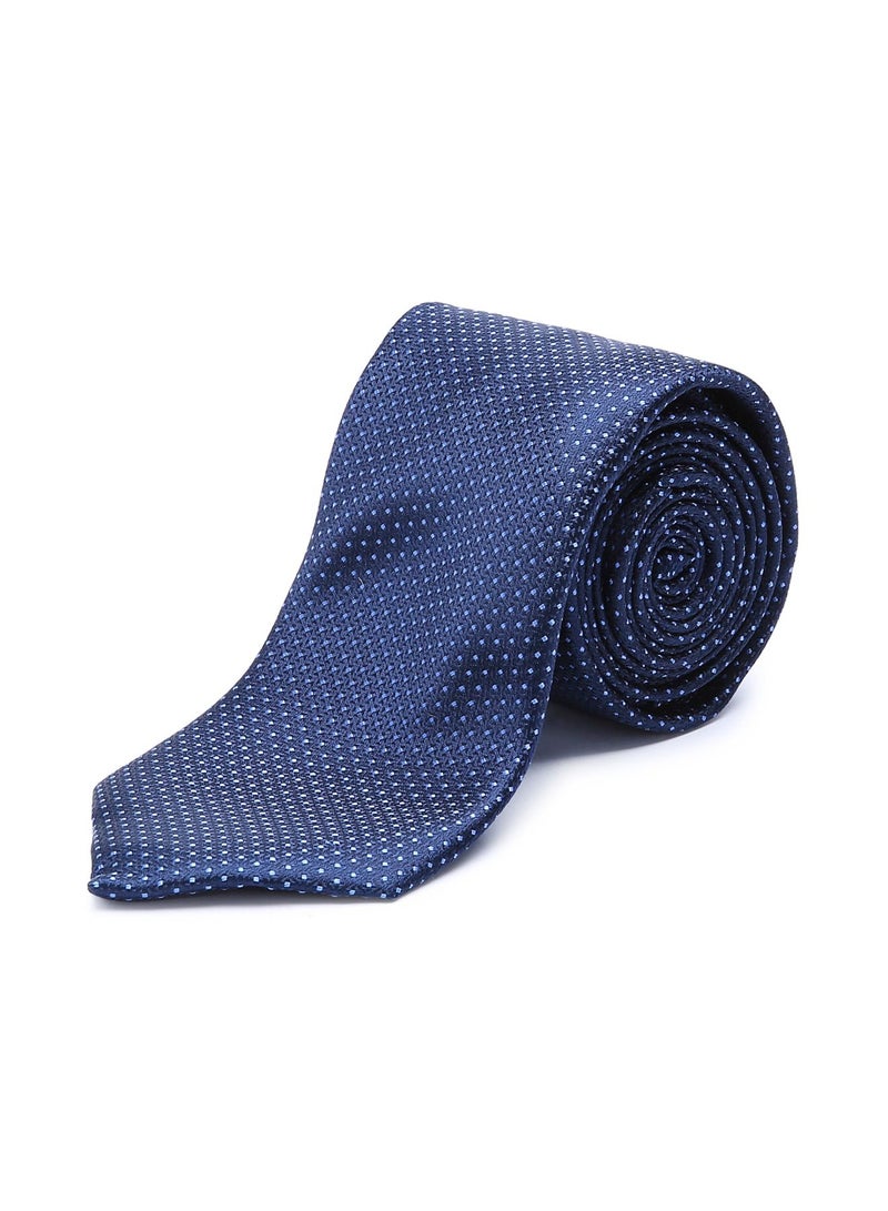 Polka Dot Printed Neck Tie Navy Blue