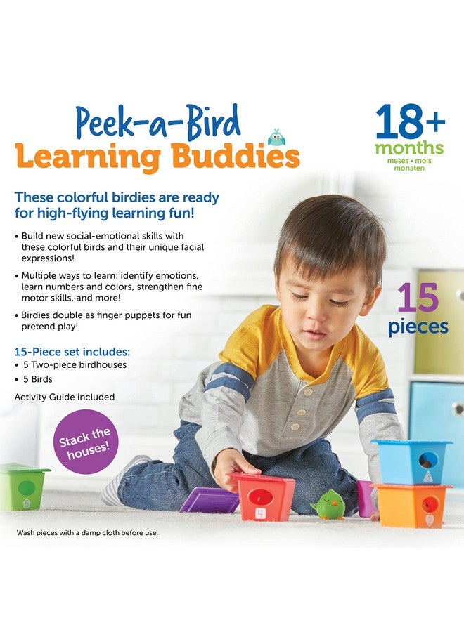 Peek A Bird Learning Buddies 15 Pieces Age 18 Months+ Toddler Learning Activities Preschool Toys Educational Toy For Color Teaching