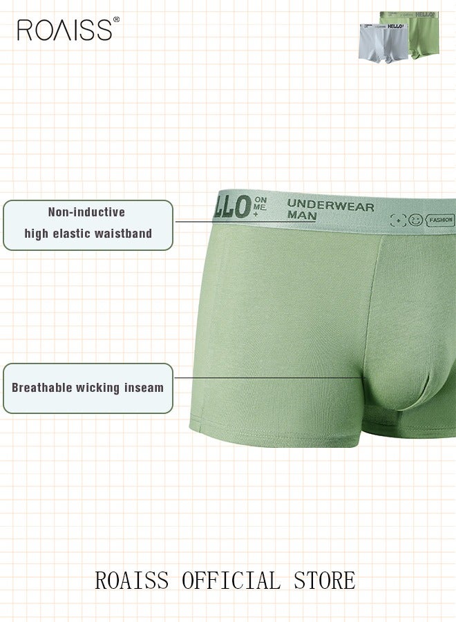 Men's Boxers 4 Pack Set Trend Men's Teenage Boys Underwear Short Briefs High Elastic Classic Underwear