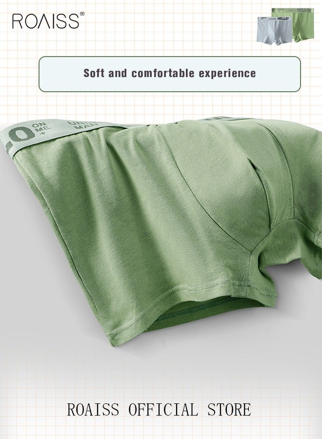 Men's Boxers 4 Pack Set Trend Men's Teenage Boys Underwear Short Briefs High Elastic Classic Underwear