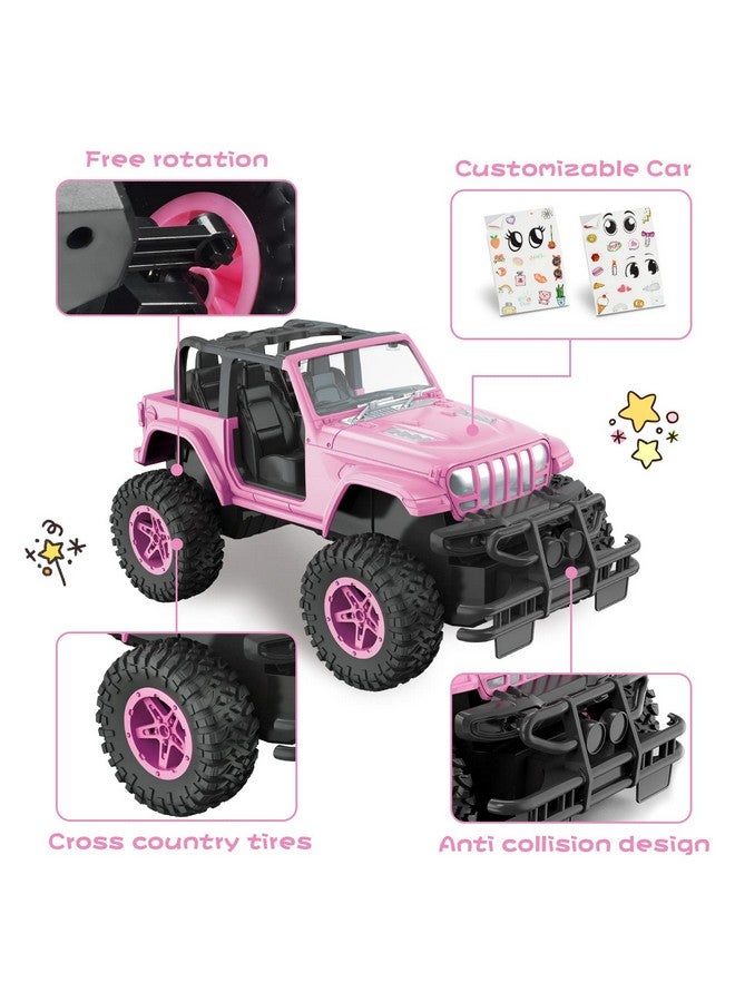 Rc Cars 116 Scale Pink Remote Control Car 80 Min Playtime 2.4Ghz Off Road Rc Trucks Jeep Cars For Toddlers Toys Gift 3+ Year Old Girls