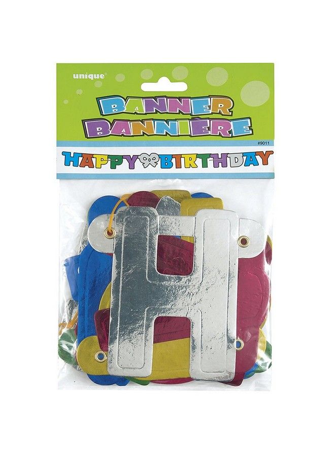 Metallic Birthday Jointed Banner 4Multicolor 1 Pc