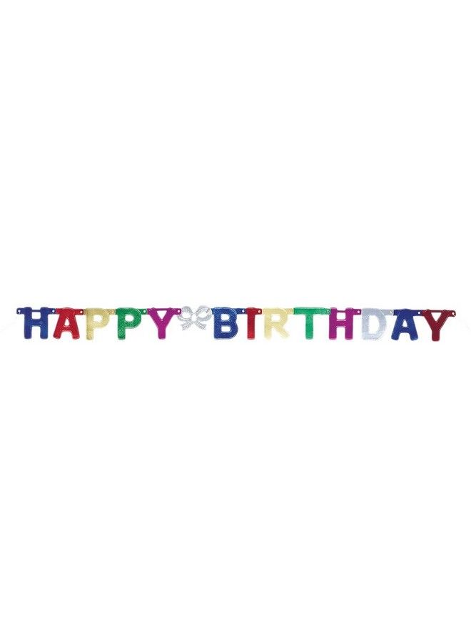 Metallic Birthday Jointed Banner 4Multicolor 1 Pc