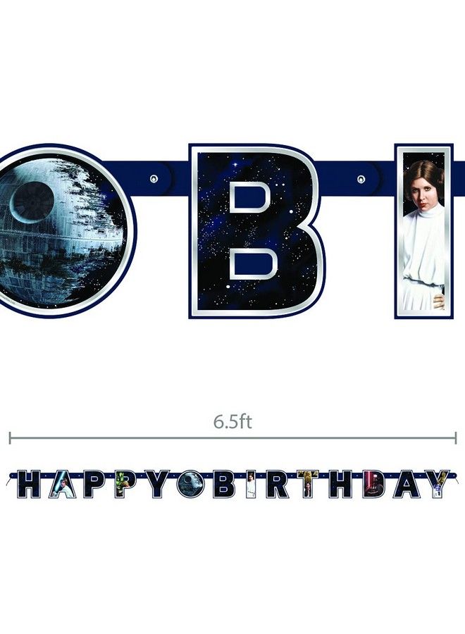 Star Wars Classic Birthday Jointed Banner 6.5 Ft Multicolor