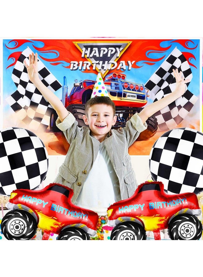 Truck Party Decorations Supplies Include Truck Backdrop Party Photography Background 5 X 3 Feet Truck Happy Birthday Banner 6 X 1 Feet For Kids Party Photography Party Decor