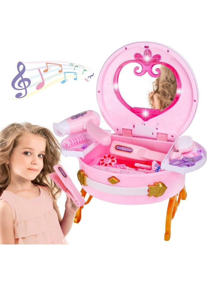 Portable Princess Vanity With Magic Mirror Kids Makeup Vanity & Styling Tools Lights And Sounds Girls Toys Gifts For 312 Year Old Kids Toddler Birthday Gift