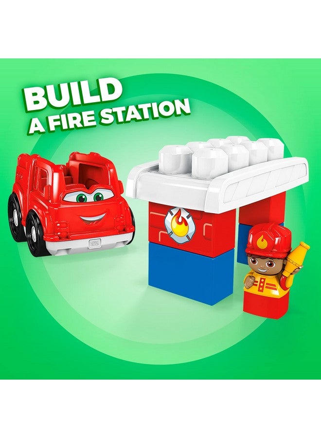 Bloks Fisher Price Toddler Building Blocks Freddy Fire Truck With 6 Pieces And Storage 1 Figure Red Toy Car Gift Ideas For Kids