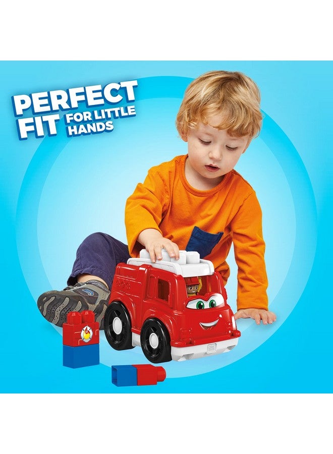 Bloks Fisher Price Toddler Building Blocks Freddy Fire Truck With 6 Pieces And Storage 1 Figure Red Toy Car Gift Ideas For Kids
