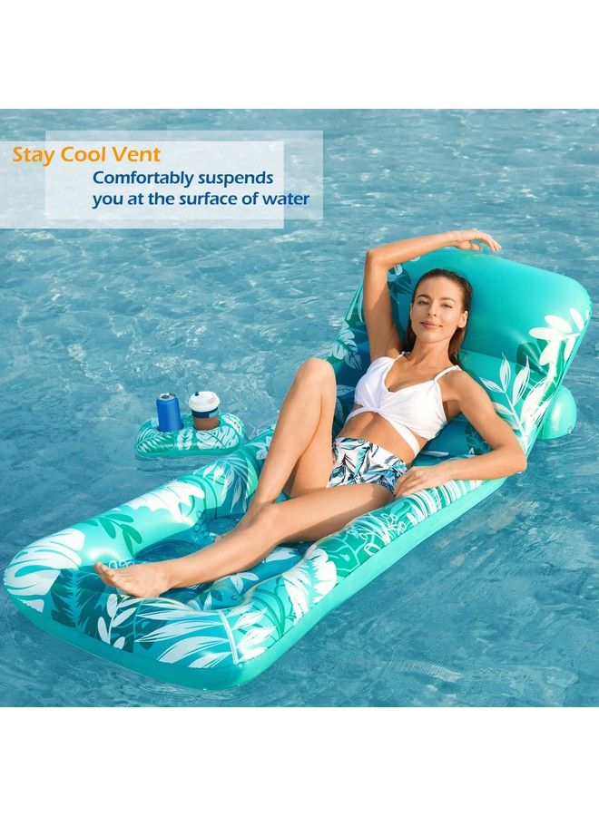 Inflatable Pool Float Adult Pool Floaties Lounger Floats Rafts Floating Chair W Adjustable Backrest Cup Holders Water Floaty Pool Lake Lounge Tanning Float Beach Party Toys Adults Kids