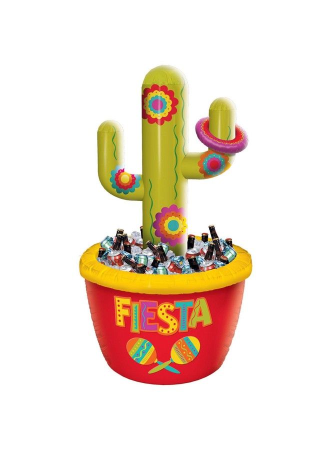Cinco De Mayo Inflatable Cactus Cooler And Ring Toss Game Multicolor 1 Pack