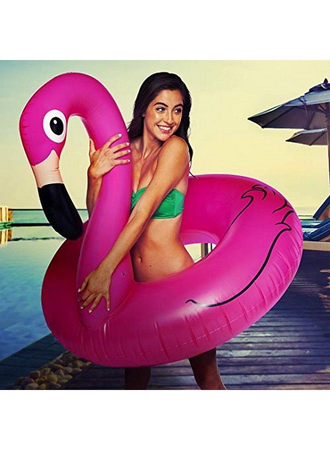 Big Mouth Inc Pink Flamingo Pool Float Inflates To Over 4Ft. Wide Funny Inflatable Vinyl Summer Pool Or Beach Toy Patch Kit Included