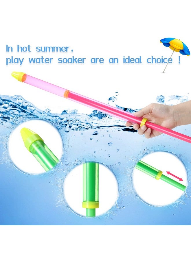 24 Pcs 22.4 Inch Crayon Water Guns Water Tube Squirters Water Suction Gun Water Shooter Beach And Pool Toys Squirt Guns For Summer Poor Party Water Game