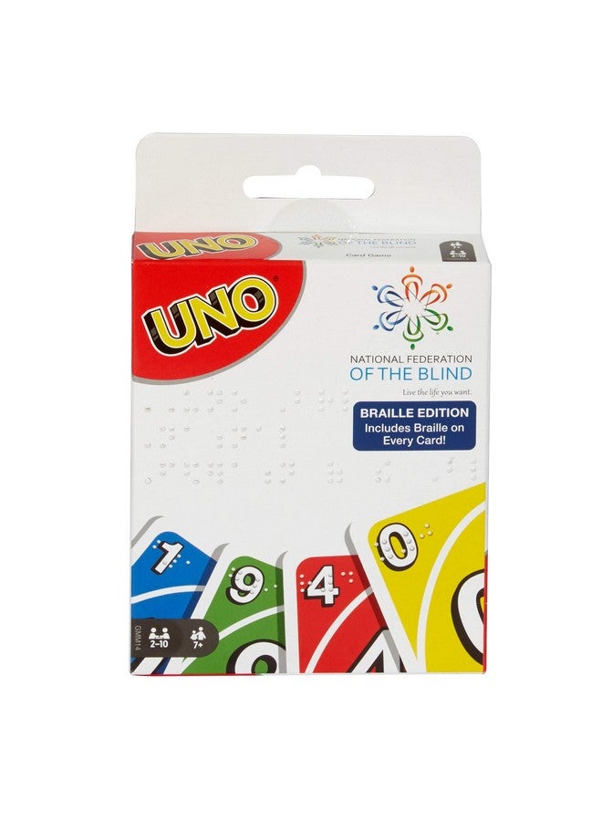 Uno Braille Family Card Game For Blind And Low Vision Players With 112 Card Deck And Instructions Makes A Great Gift For Kids Ages 7 Years And Older