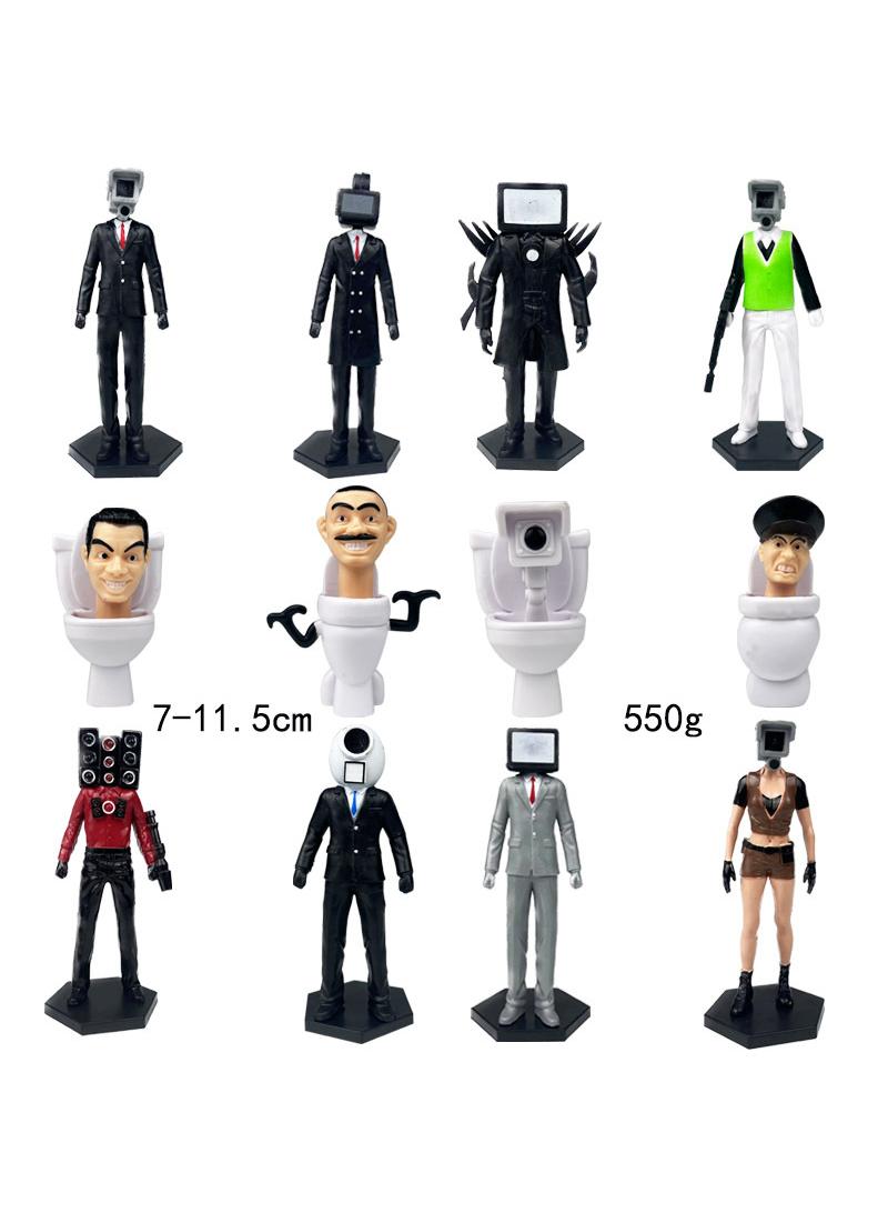 12 Pcs Skibidi Toilet Man Monitor Man Toy Set Ideas Toys Battle Horror Game Model Ideas Toys Gifts for Adult & Kids