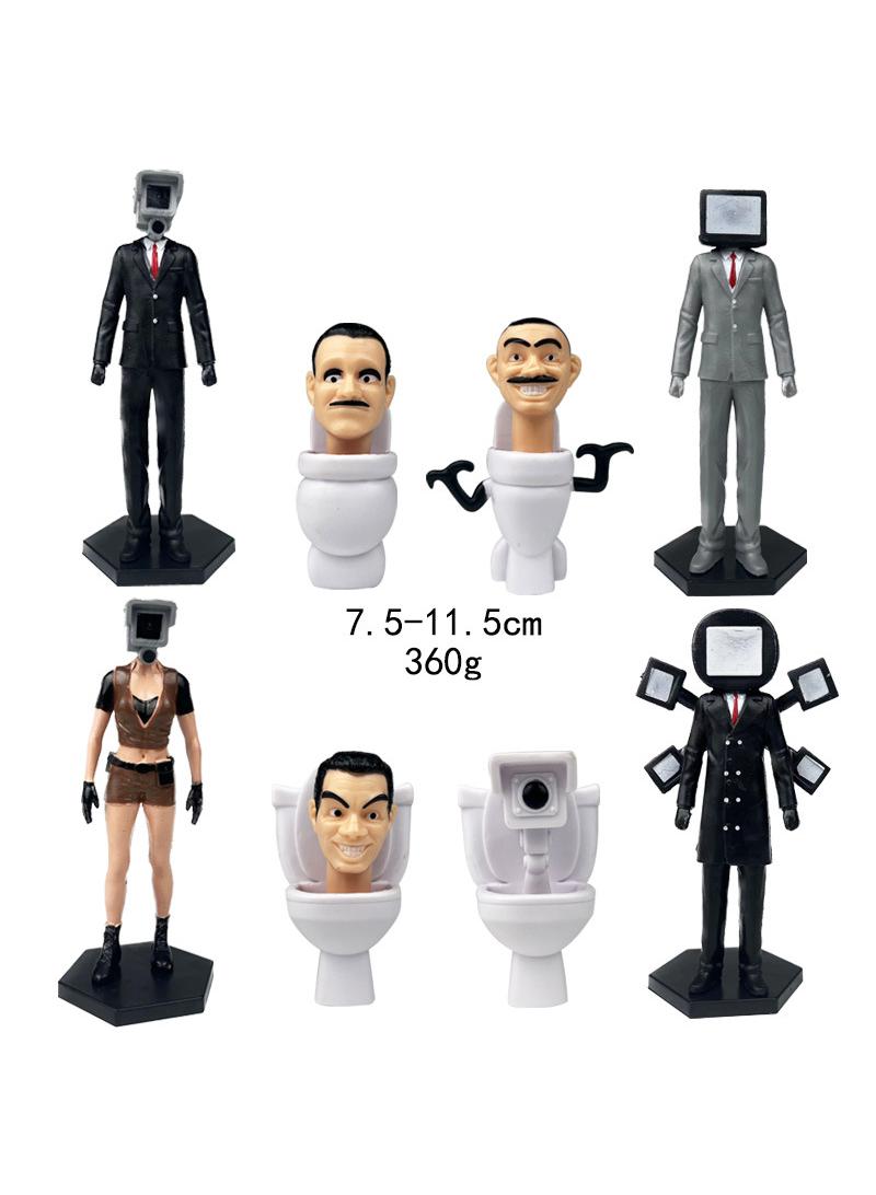 8 Pcs Skibidi Toilet Man Monitor Man Toy Set Ideas Toys Battle Horror Game Model Ideas Toys Gifts for Adult & Kids