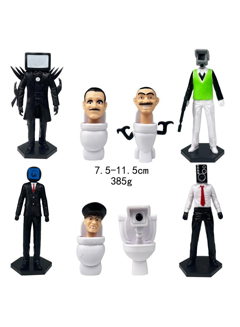 8 Pcs Skibidi Toilet Man Monitor Man Toy Set Ideas Toys Battle Horror Game Model Ideas Toys Gifts for Adult & Kids