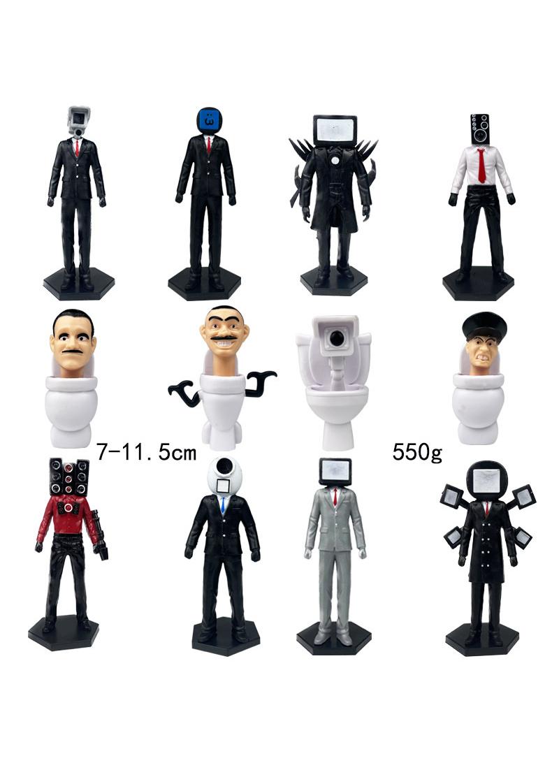 12 Pcs Skibidi Toilet Man Monitor Man Toy Set Ideas Toys Battle Horror Game Model Ideas Toys Gifts for Adult & Kids