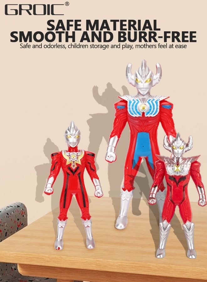 Ultraman Set with Transform Devices and Flash Cards, Ultraman Figure Set Ultra Hero Set Ultraman Action Figure Toys Set Superhero Set Best Gifts Toys for Kids