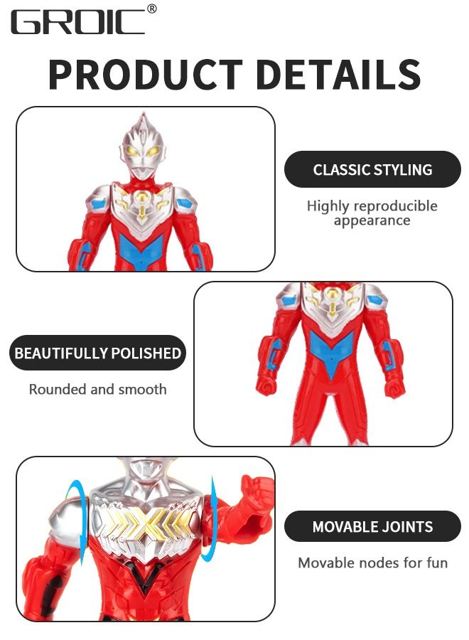 Ultraman Set with Transform Devices and Flash Cards, Ultraman Figure Set Ultra Hero Set Ultraman Action Figure Toys Set Superhero Set Best Gifts Toys for Kids