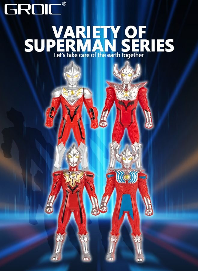 Ultraman Set with Transform Devices and Flash Cards, Ultraman Figure Set Ultra Hero Set Ultraman Action Figure Toys Set Superhero Set Best Gifts Toys for Kids