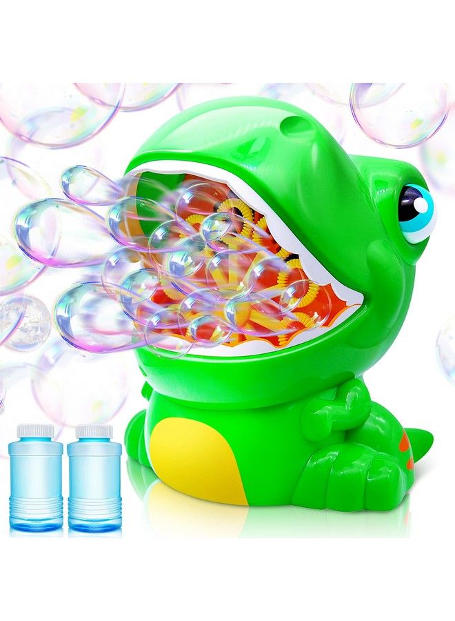 Dinosaur Bubble Machine 5000+ Bubbles Per Minute Bubble Blower With 2 Bubble Solutions For Kids Summer Outdoor Indoor Toy Dinosaur Party Favor Kids Birthday Gift (Green)