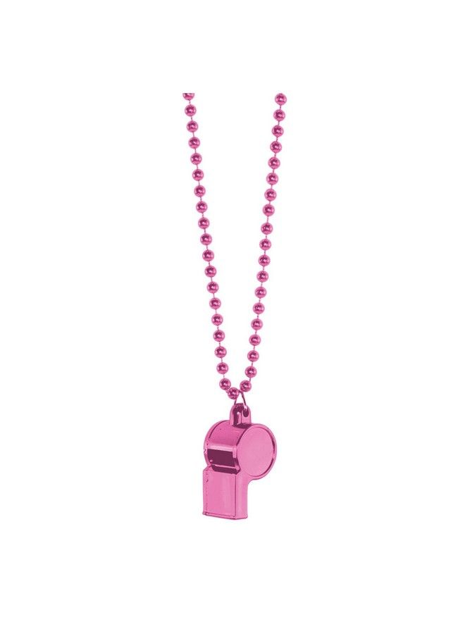 Whistle On Chain Bead Necklace Pink 1 Pc 36