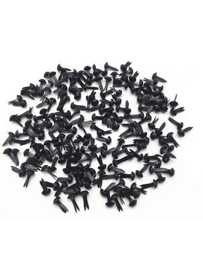 Royee 100 Pcs Mini Brads Fasteners Metal Plated Round Paper Fasteners Brass Pastel For Paper Craft Scrapbooking Diy Art Handmade Project Decorative Supplies (Black)