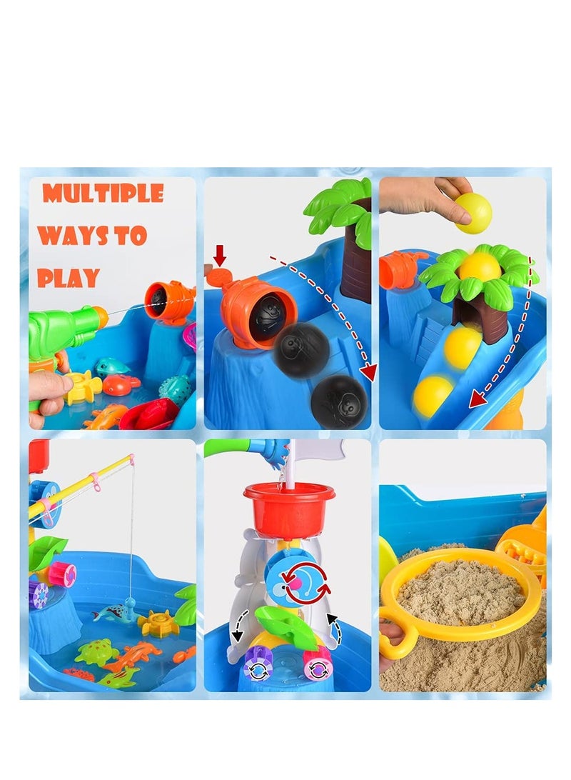 Sand and Water Play Beach Table Outdoor And Indoor Activity Summer Toys