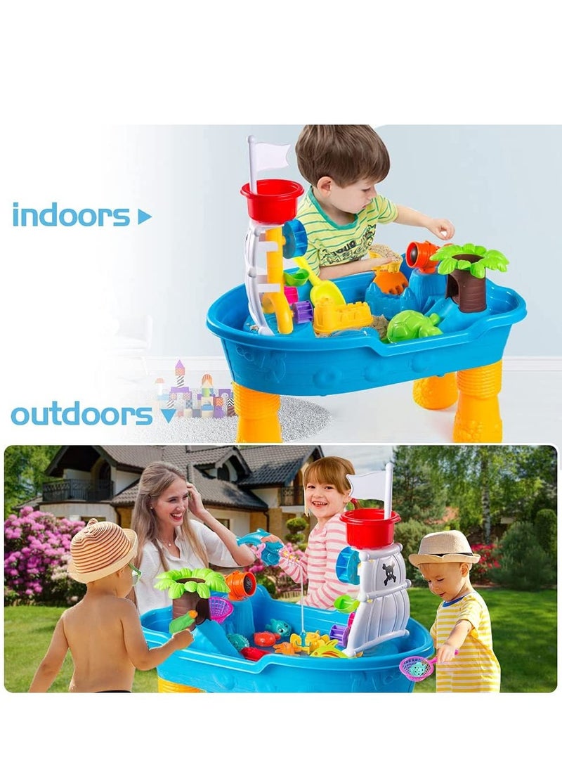 Sand and Water Play Beach Table Outdoor And Indoor Activity Summer Toys