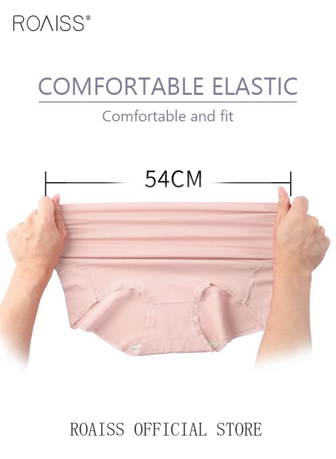 3 Piece of Women's Briefs Set 60S Modal Elastic High Waisted Antibacterial Underwear Comfortable Breathable